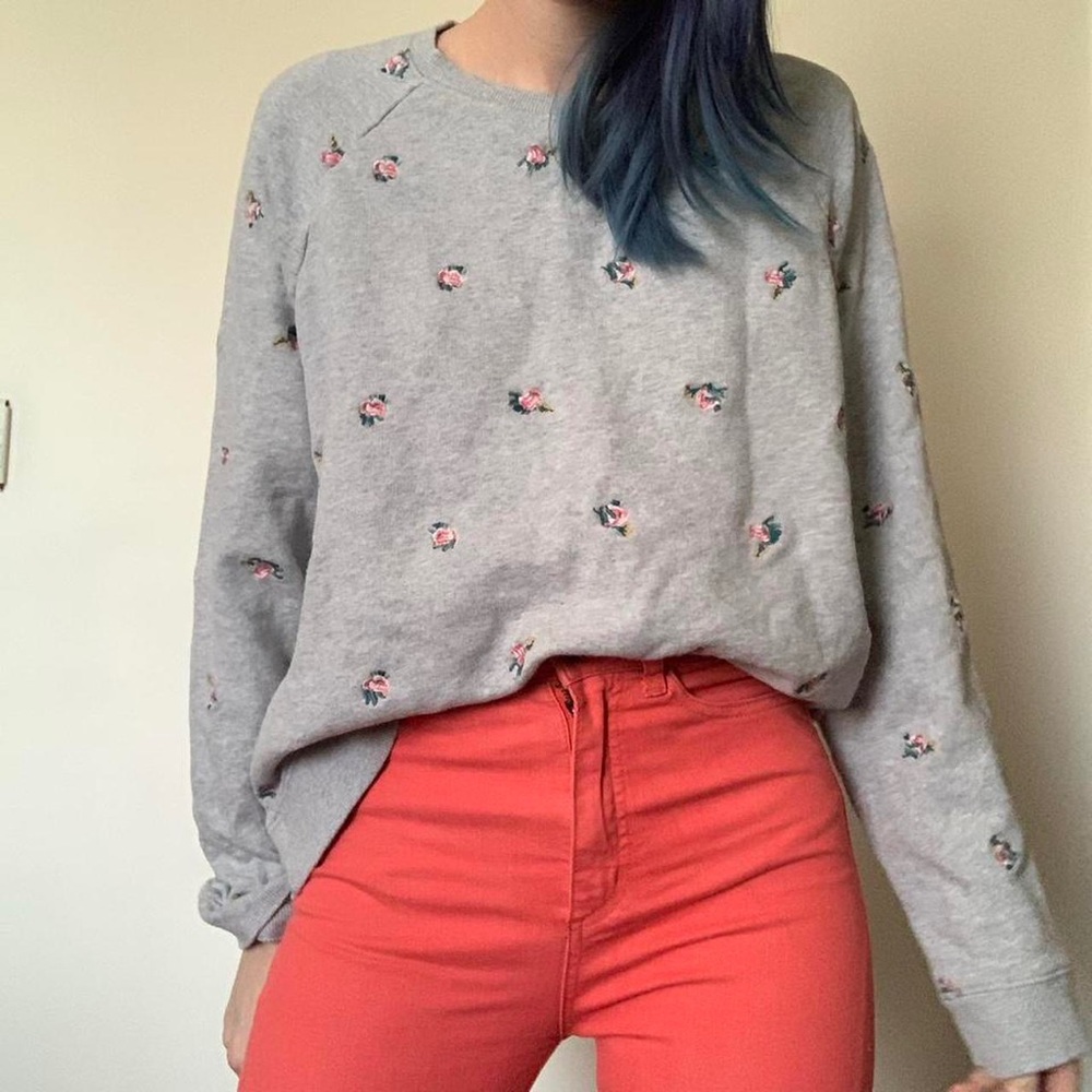 Lucky Brand rose sweatshirt